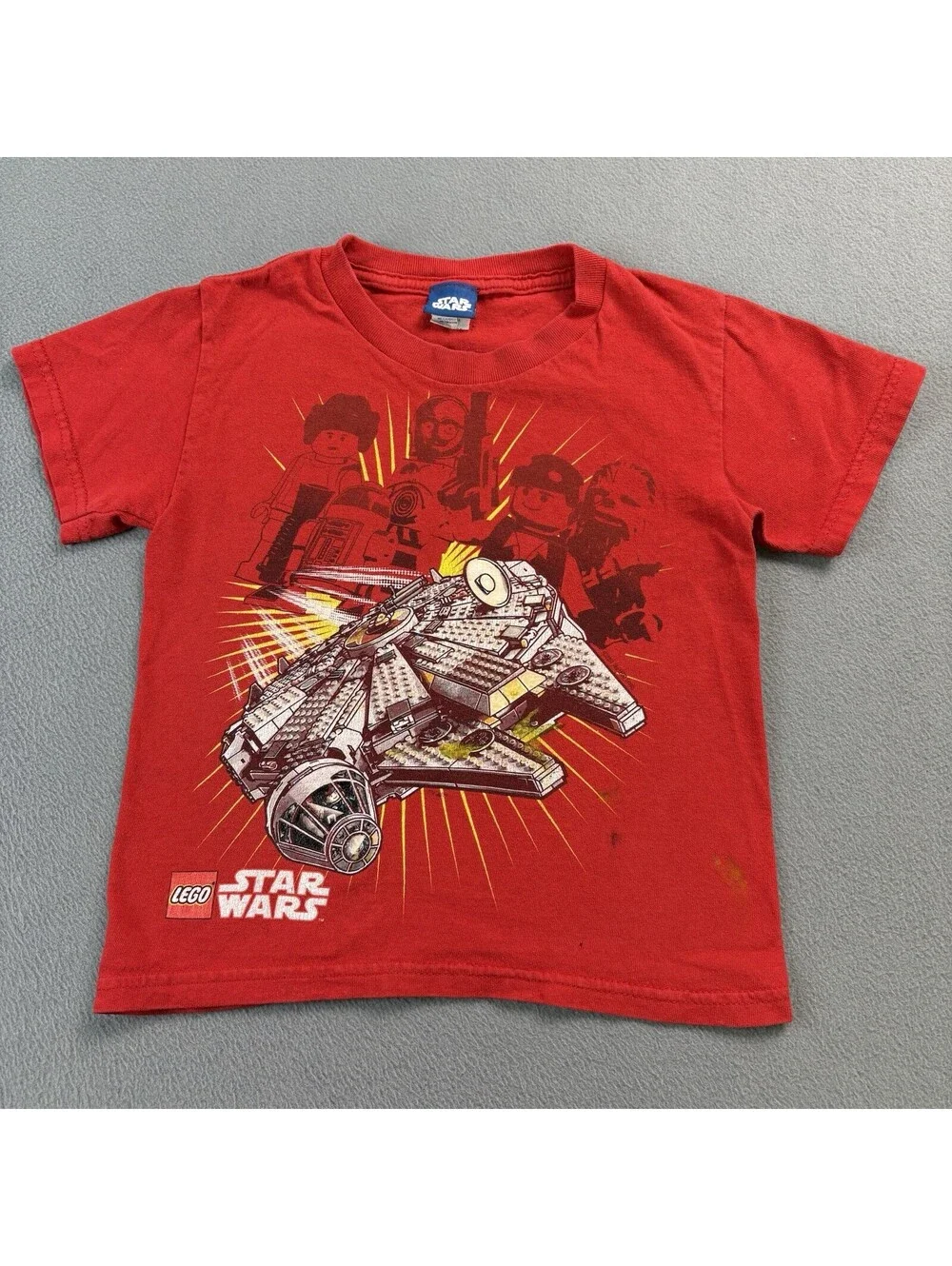 Y2K Lego Star Wars Millennium Falcon T Shirt Kids Size 4/5 Red